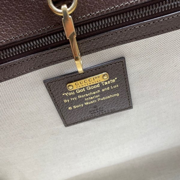 La mejor Réplicas de Gucci 100 Small Tote 680956 Bolsa en cuero marrón-7