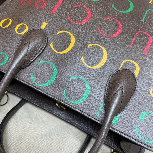 La mejor Réplicas de Gucci 100 Small Tote 680956 Bolsa en cuero marrón-4